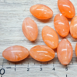 10個セット フェイクストーン マーブル天然石風ビーズ  オレンジ 4枚目の画像