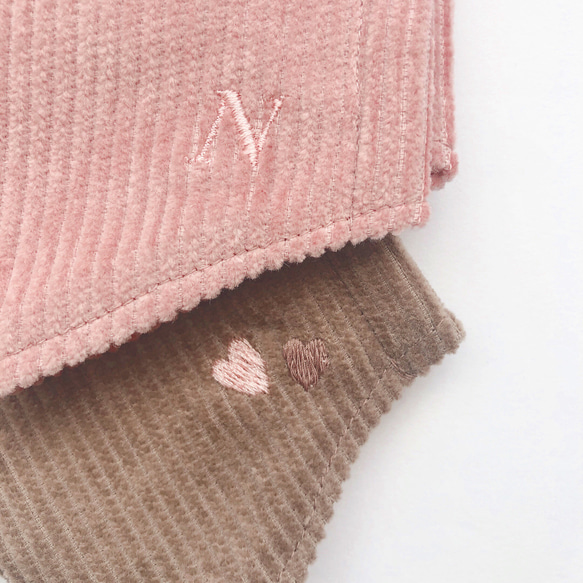 ＊The Corduroy＊smoky pink〜肌なじみカラー立体マスク〜刺繍、ポケットつけられます〜 3枚目の画像