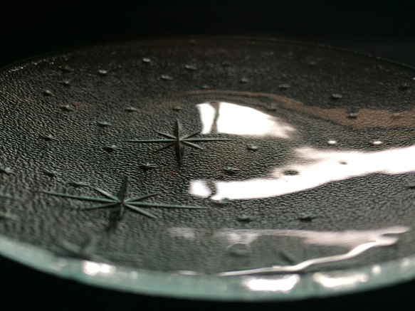 昭和型ガラス「銀河」円形皿　小（Φ120mm） 3枚目の画像