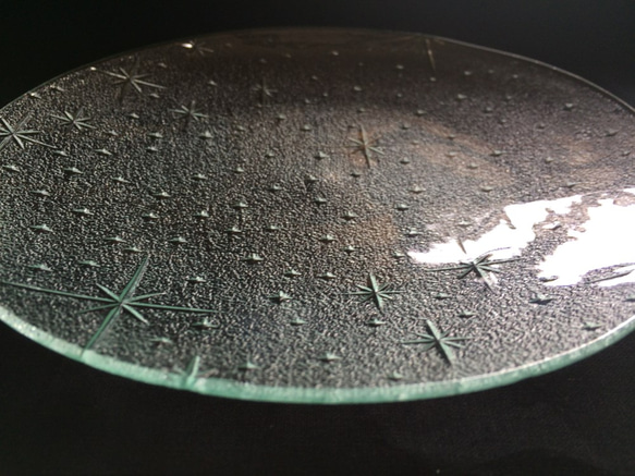 昭和型ガラス「銀河」円形皿　大（Φ180mm） 3枚目の画像