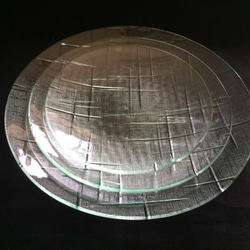 昭和型ガラス「かすり」円形皿　小（Φ120mm） 4枚目の画像