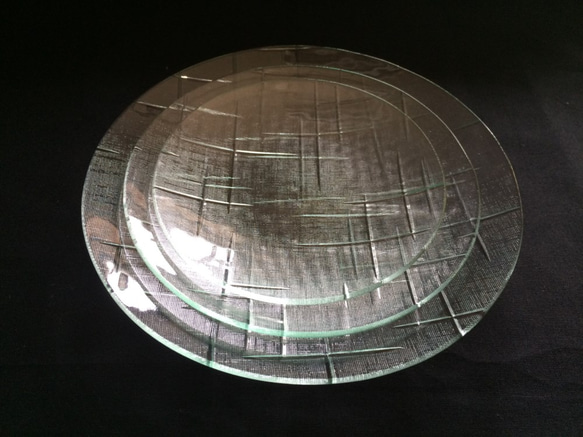 昭和型ガラス「かすり」円形皿　小（Φ120mm） 4枚目の画像
