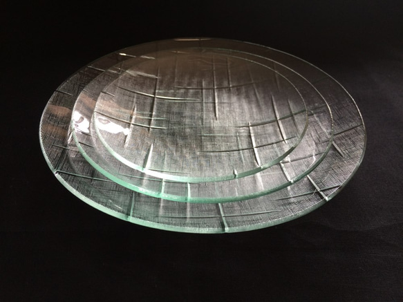 昭和型ガラス「かすり」円形皿　中（Φ150mm） 3枚目の画像