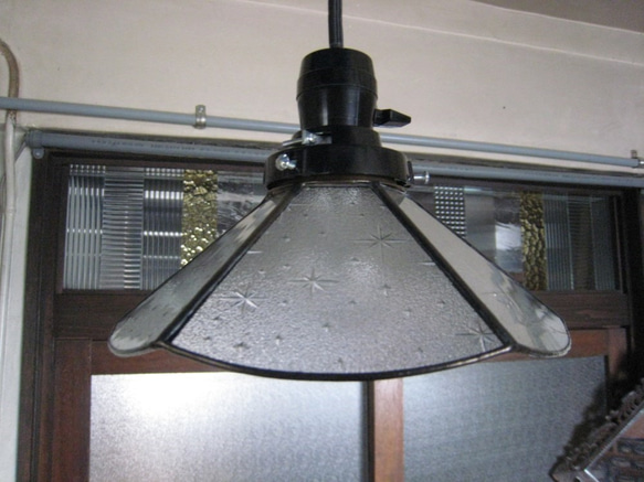 昭和型ガラス「銀河」 六面 ﾍﾟﾝﾀﾞﾝﾄﾗﾝﾌﾟ シーリングライト