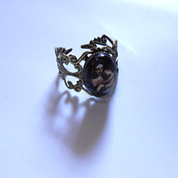 聖母子のアンティークゴールドリング指輪-2 2枚目の画像