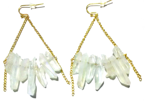 (おまけ確認用)天然石ピアス　ビーズ 氷柱クリスタル天然石ピアス60×40cm ピアス（フック・チェーン