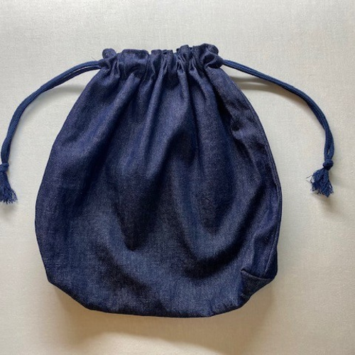 巾着袋【紺デニム・無地】30×30cm その他入園グッズ 雨子 通販｜Creema 