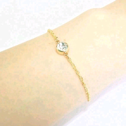 bracelet３点set ribbon/cottonpearl/stone 2枚目の画像