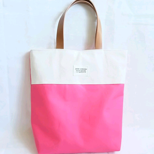 2色使いの帆布トートバッグ カリーニョピンク トートバッグ Lien 通販 