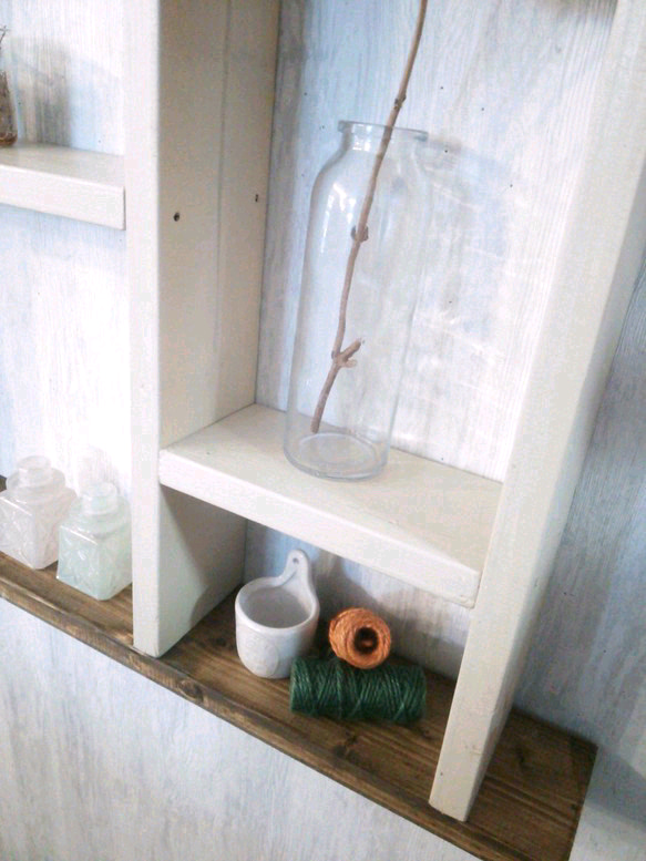 wood shelf 【ホワイト×ブラウン】 3枚目の画像
