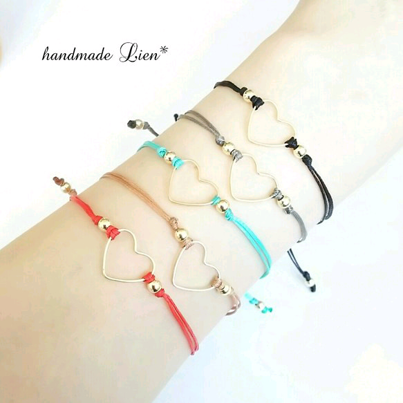 【全19カラー】heart×code bracelet* 1枚目の画像