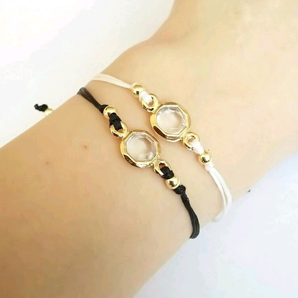 【選べる19カラー】clearstone×code bracelet* 4枚目の画像