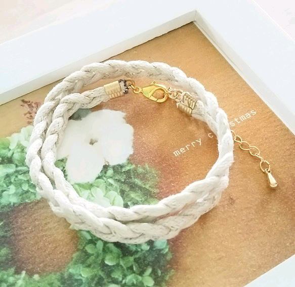 simple code ２連bracelet white 1枚目の画像