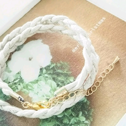 simple code ２連bracelet white 2枚目の画像