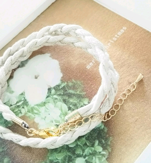 simple code ２連bracelet white 2枚目の画像