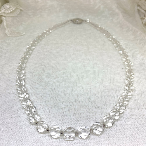 水晶とホワイトゴールドネックレス NE-044 ネックレス