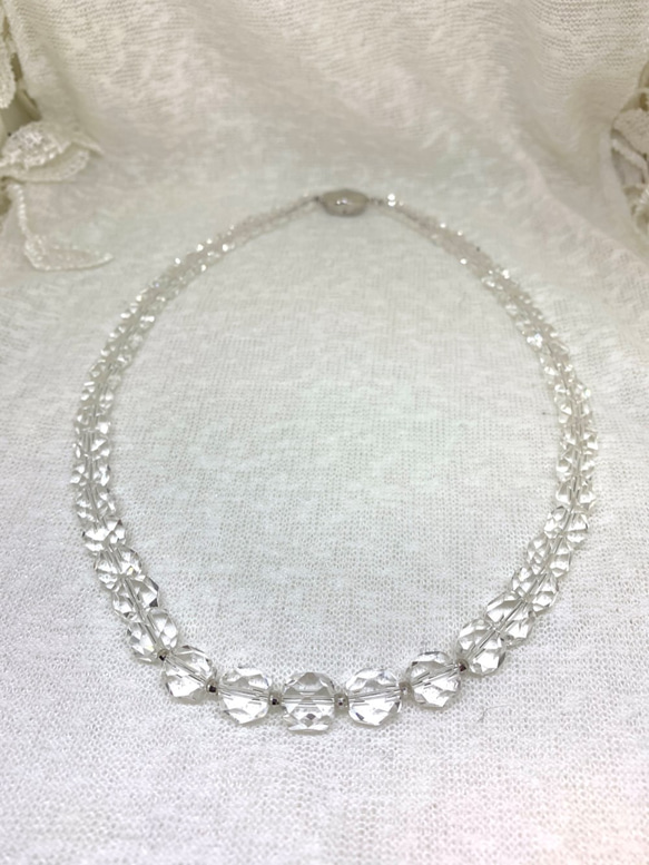 水晶とホワイトゴールドネックレス NE-044 ネックレス