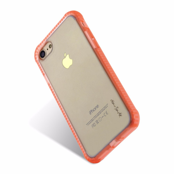 Navjack│iPhone SE(二代)&8/7 (4.7吋)│超抗摔吸震空壓保護殼-粉橘色 第9張的照片