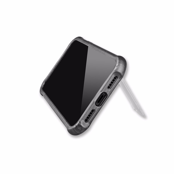 Stiff Series│iPhone X (5.8吋) 站立式抗摔吸震空壓保護殼│鈷黑色 第5張的照片