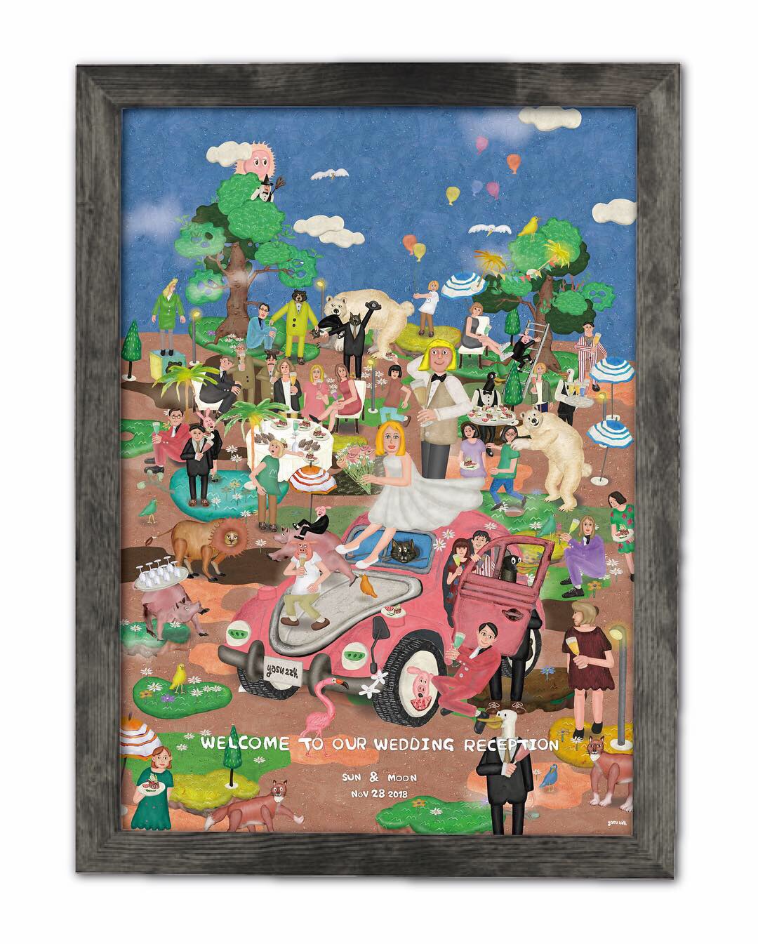 ほろっと似顔絵 ウェルカムボード A2