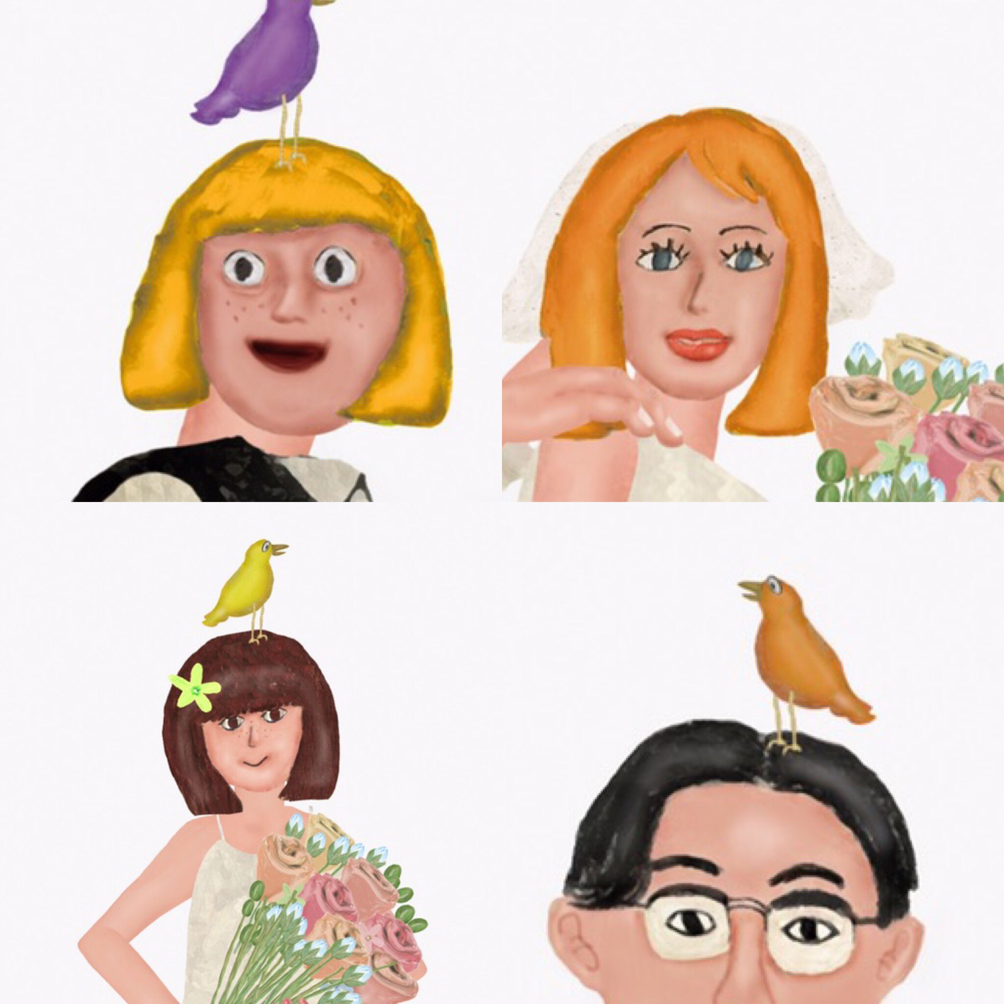 ほろっと似顔絵 ウェルカムボード A2