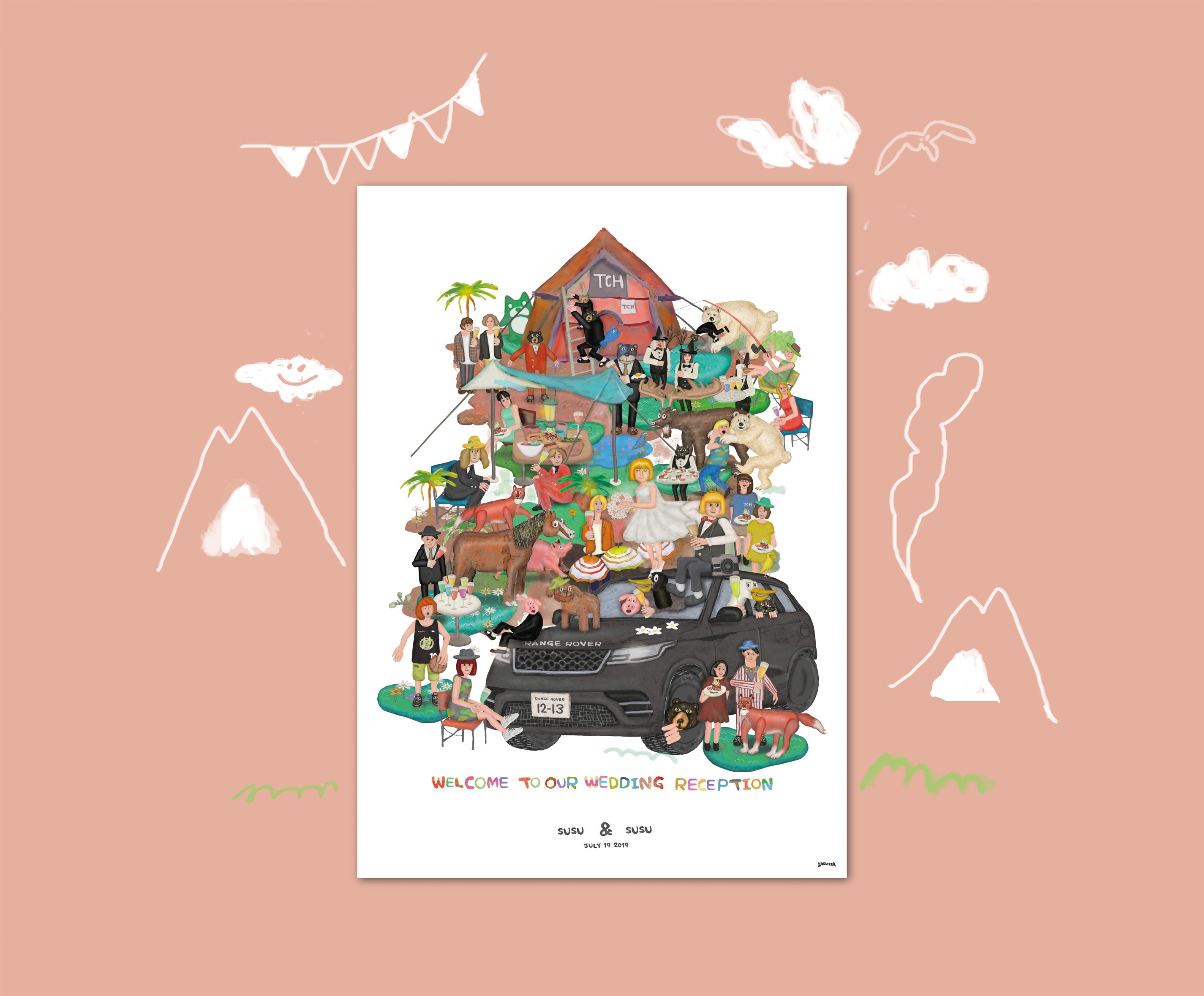 お好きなテーマで描くウェルカムボード A2