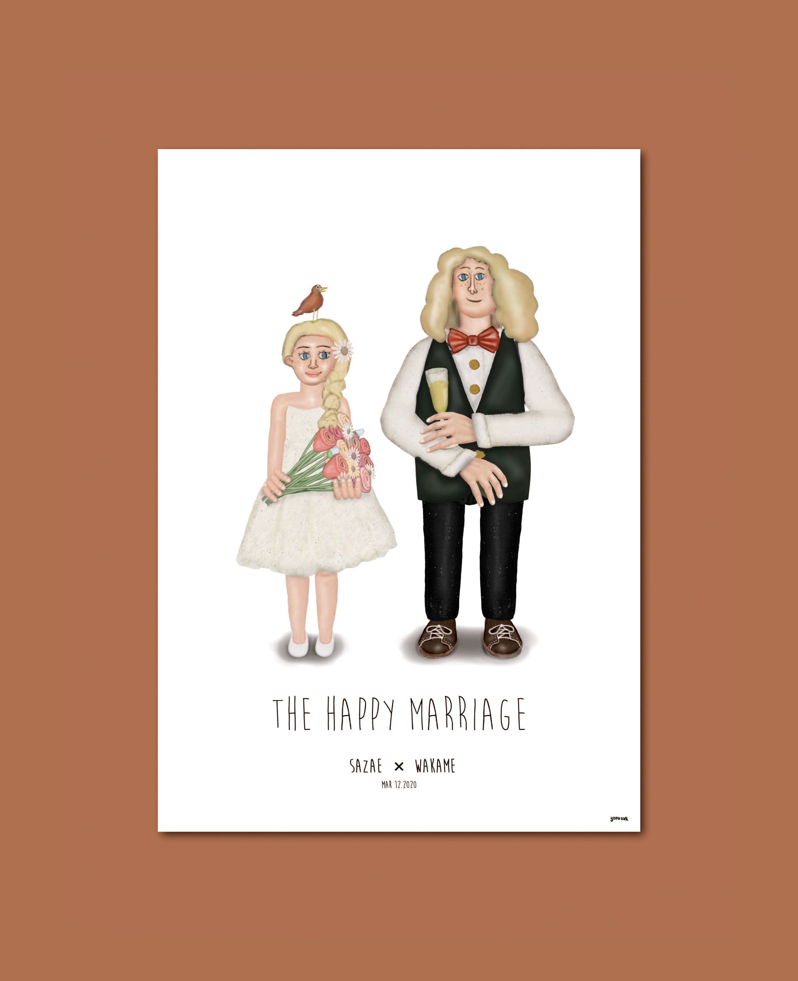 ほろっと似顔絵 ウェルカムボード A2