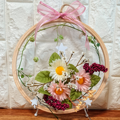 カレイドフレームアレンジ✳︎✳︎刺繍枠アレンジ ドライ