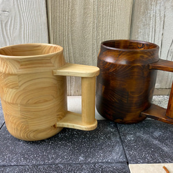 木製くりぬきビアカップ（拭き漆） 5枚目の画像