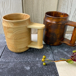 木製くりぬきビアカップ（クリア） 4枚目の画像