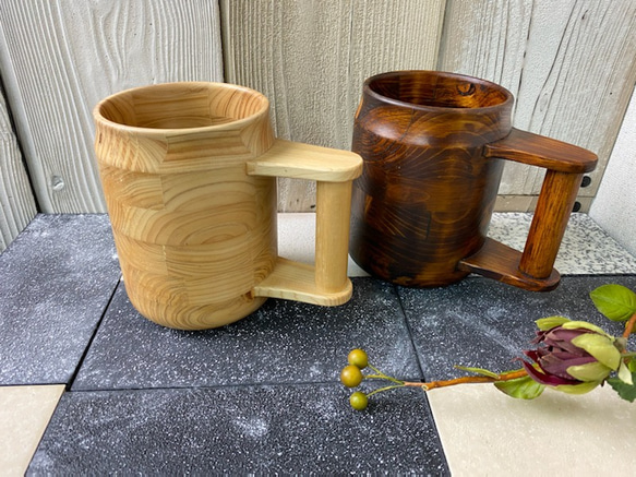 木製くりぬきビアカップ（クリア） 4枚目の画像