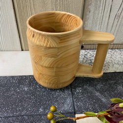 木製くりぬきビアカップ（クリア） 5枚目の画像