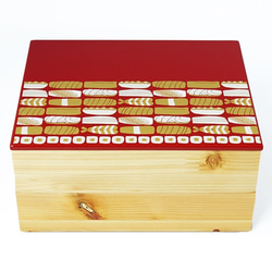 Njeco汎 鮨蒔絵二段重箱（赤） 1枚目の画像