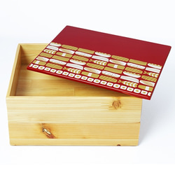 Njeco汎 鮨蒔絵二段重箱（赤） 4枚目の画像