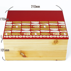 Njeco汎鮨蒔絵二段重箱(赤・白） 6枚目の画像
