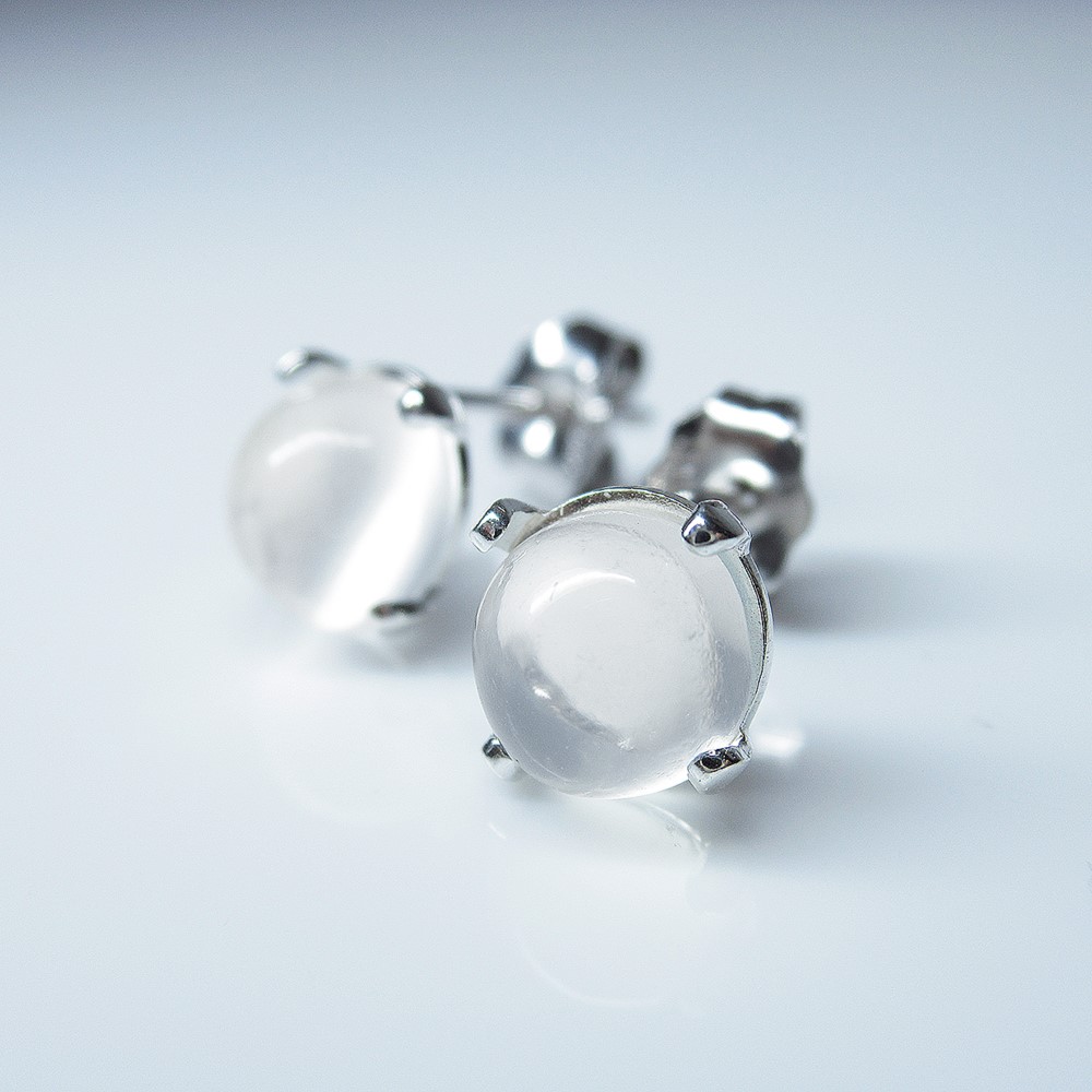 月の光。ムーンストーン・ピアス　［送料無料］