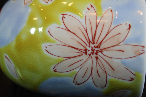 九谷焼マグカップ　花ロマン（黄） 5枚目の画像