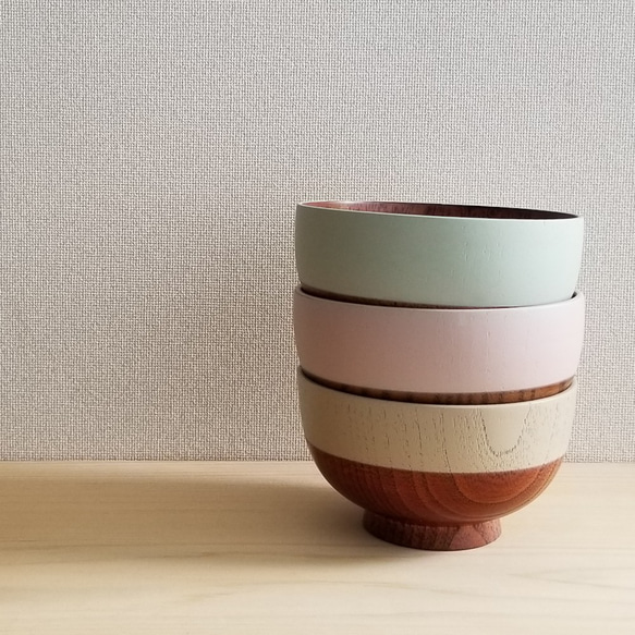 【3色可選】NEZU彩繪碗【木質】湯碗碗 第1張的照片