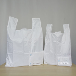 （ホワイト）サッとまとまり使いやすい。　レジ袋型エコバックMサイズ 2枚目の画像