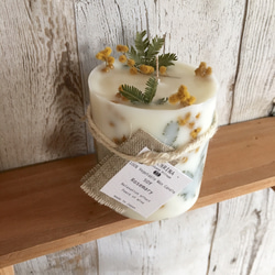 ＊ミモザ Botanical Candle＜ローズマリーの香り＞〜アロマソイボタニカルキャンドル〜 3枚目の画像