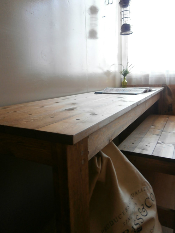 アンティーク風 ベンチ・テーブル・飾り台　100×36cm  【 DW 】 4枚目の画像
