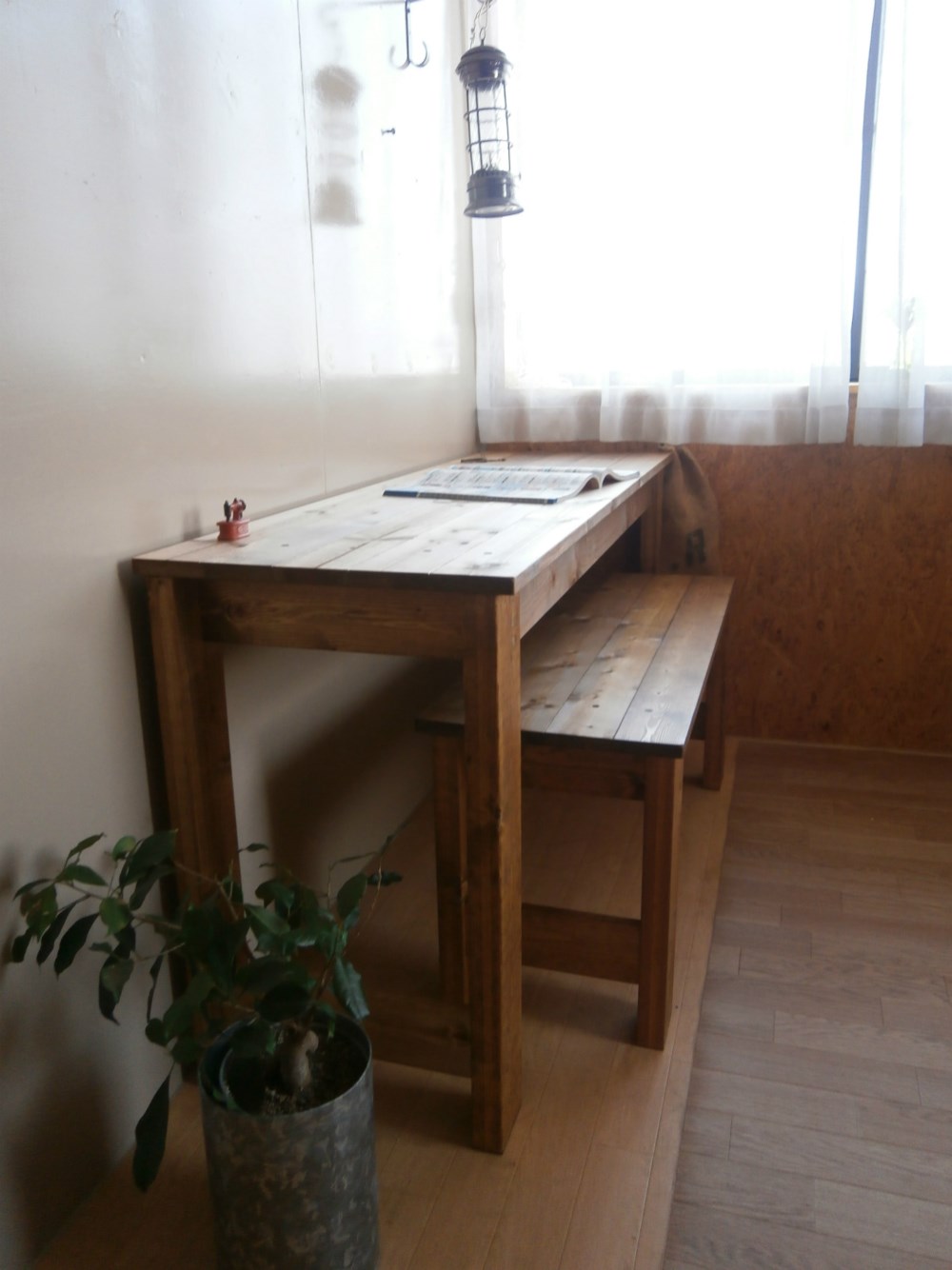 アンティーク風 机・作業台・パソコン台  140cm  【 DW 】