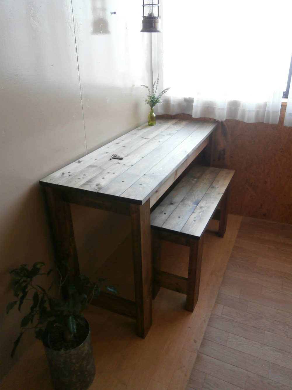 ハンドメイド ミシン台・作業机 アンティーク 120cm 【 EB