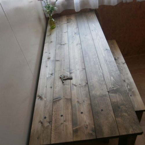 ハンドメイド ミシン台・作業机 アンティーク 120cm 【 EB