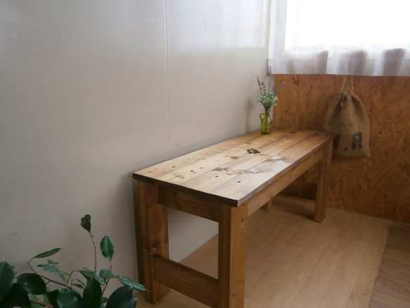 アンティーク風 ベンチ・テーブル・飾り台　100×36cm  【 DW 】 1枚目の画像