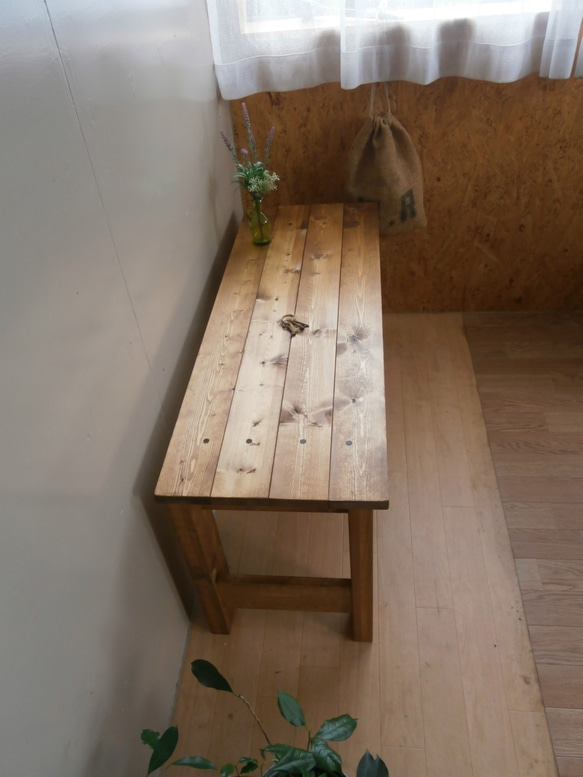 アンティーク風 ベンチ・テーブル・飾り台　100×36cm  【 DW 】 2枚目の画像