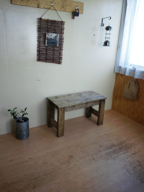 アンティーク風 ベンチ ハンドメイド　80×36cm  【 EB 】