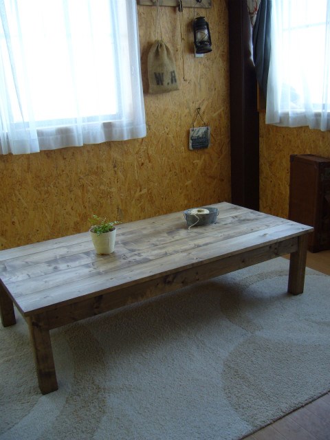 アンティーク風  ローテーブル・座卓・机　160×70㎝　【EB】