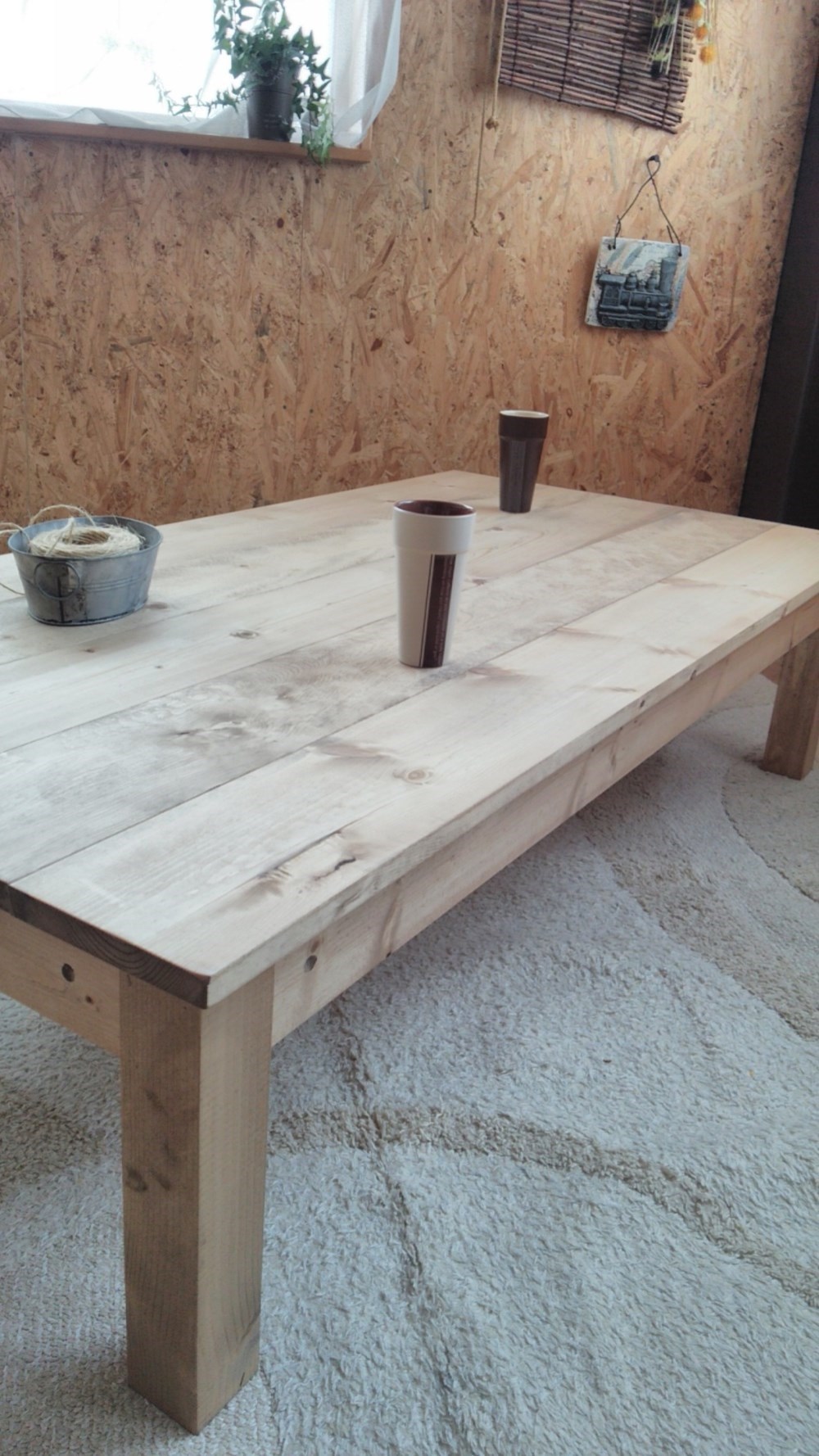 アンティーク風  ローテーブル・座卓・机　160×70㎝　【MD３１】