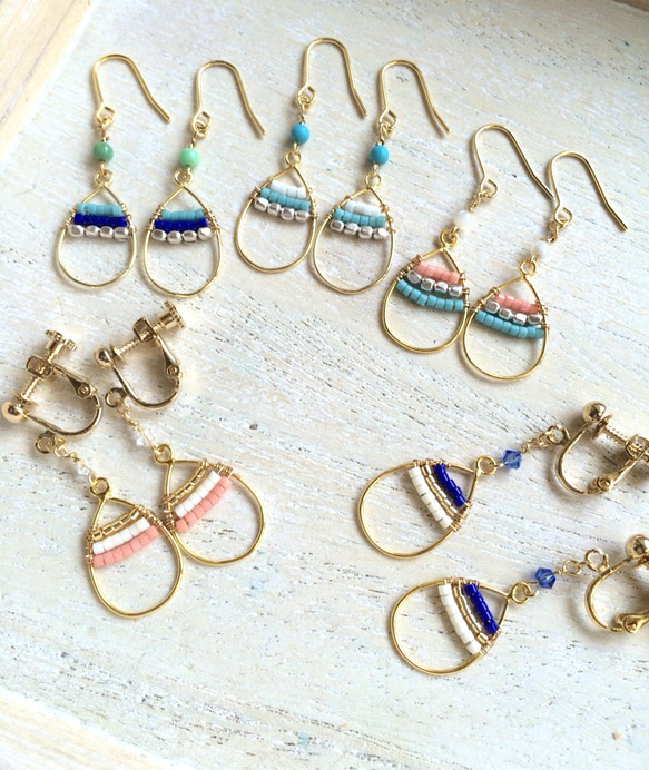 new!summer beads hoopイヤリング/ピアス 4枚目の画像